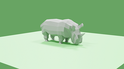 Low Poly Rhino 3d b3d blender design illustration lowpoly minimal rhino rhino3d