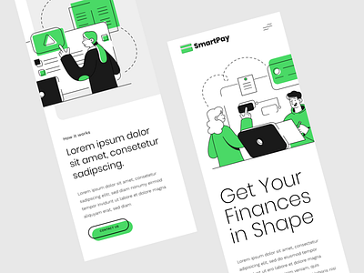 Smart Pay Mobile Website Concept adobe xd concept design flat illustration mobile ui ux web website