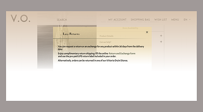 Online boutique - Easy Returns info css elegant gradient pastel colors reactjs shopping ui ux web design website