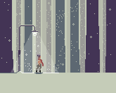 Mr Tumnus chroniclesofnarnia forest illustration lamppost narnia night pixel pixels pixelsart