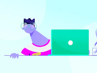 Coding styleframe character design colorful cool flat fun funcharacter illustration styleframe vector