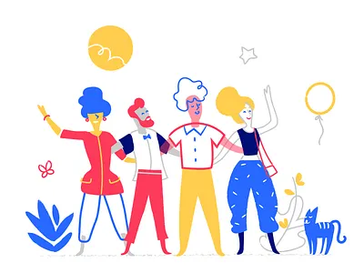 Crazy Team characterdesign characters child community cool creative fresh fun funny happy hurca illustration lifestyle light monello people society style team