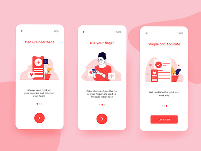 HeartTrack Onboarding dribbble dribbble best shot heartbeat illustraion illustrations onboarding onboarding flow onboarding illustration onboarding screen onboarding screens onboarding ui uidesign uiux