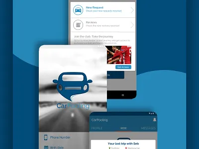 CarPooling app branding ux