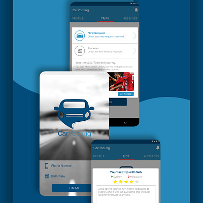 CarPooling app branding ux