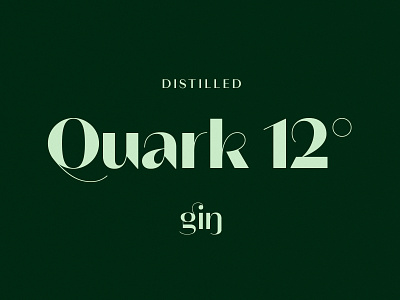 Quark 12˚ Gin branding design label logo mark typogaphy