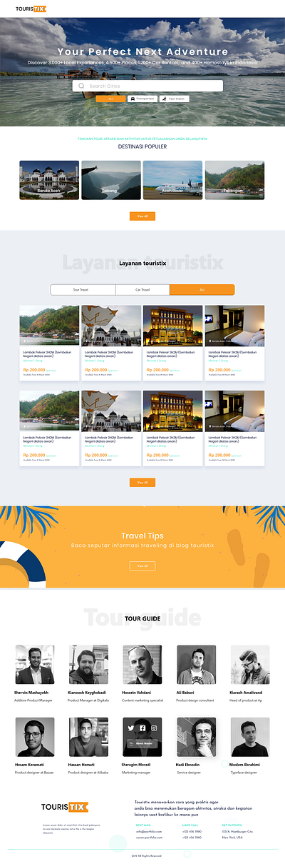 Desain UI Touristix.id travel ui ux web