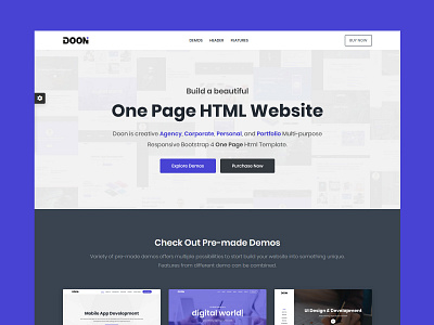 Intro Page agency demo design html html template intro landing page layout one page one page website onepage parallax responsive single page template website