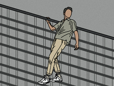 Minimalist Hanging Man man earthtone hanging pattern