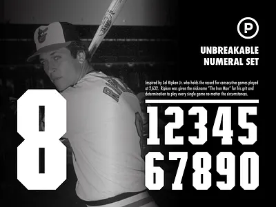 Unbreakable Numeral Set athletic athletic font baseball design numeral set sports sports design sports font sports numbers typography