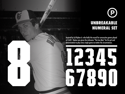 Unbreakable Numeral Set athletic athletic font baseball design numeral set sports sports design sports font sports numbers typography