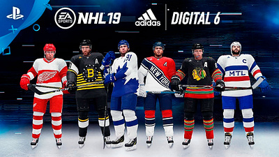 Digital Six adidas art direction creative direction ea sports graphic design hockey jerseys original six product design sports uniforms