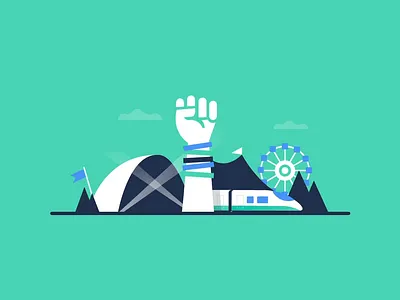 Summer Campaign - Festivals animation branding festival illustration music social media train travel