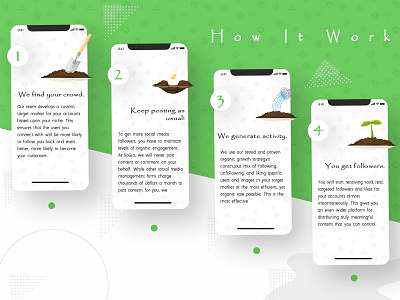 How It Work branding green theme homepage design latest design planting steps trending design typography