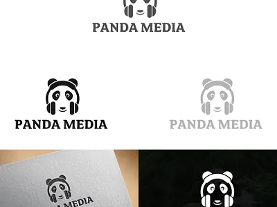 Panda Media Logo animal logo branding businesslogo companylogo design logo design media company logo media logo music app music logo music player musician panda logo vector vintage