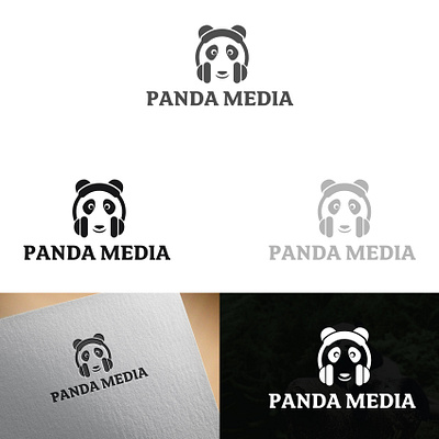 Panda Media Logo animal logo branding businesslogo companylogo design logo design media company logo media logo music app music logo music player musician panda logo vector vintage