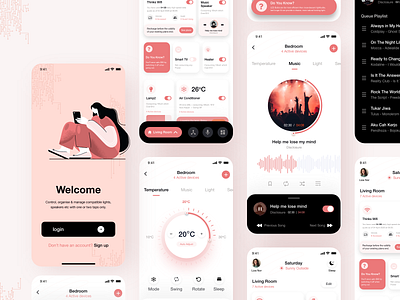 SwitchIt - Smart Home Automation App app app design control elements home home automation illustraion ios app iot kajal kashyap login mobile mobile app music app remote smart app smart home temperature ui ux