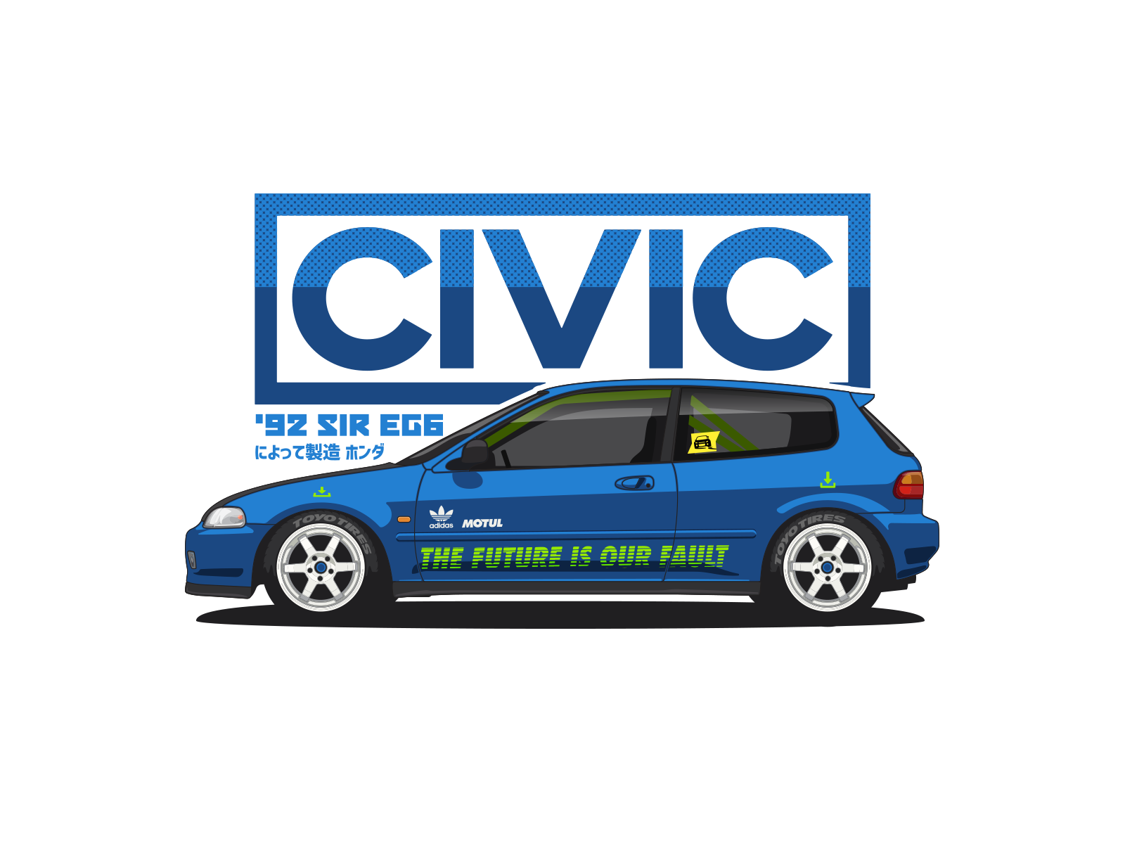 92 Honda Civic SIR EG6 illustration. by Giannis Argiropoulos