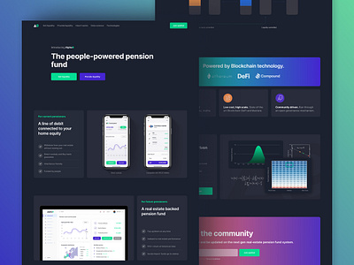 The people-powered pension fund app black blockchain branding design figma graphic design how it works illustraion logo lottie mobile app startup ui ux web design