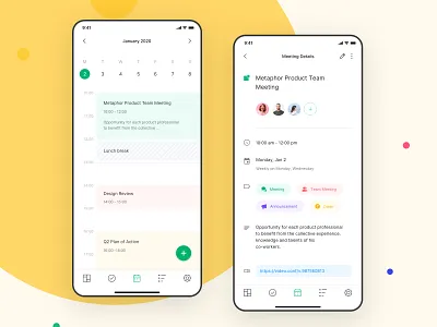Task Manager App - Calendar UI app calendar calendar design meeting mobile app task ui design