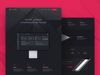 Inspection App - Landing Page brasil brazil dark dark mode dark ui dark version dashboard landing page ui design