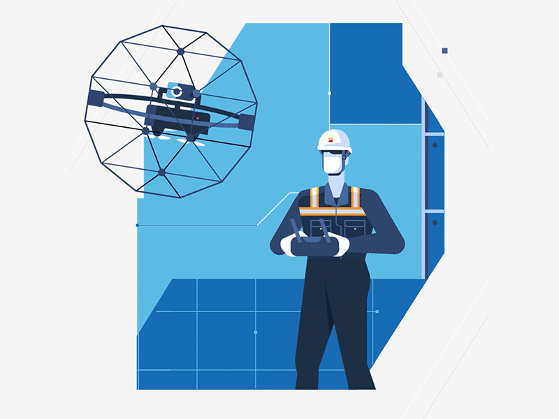 Innovation - Ternium animation design dron drone flat graphics illustration innovation loop motion operative operator ternium