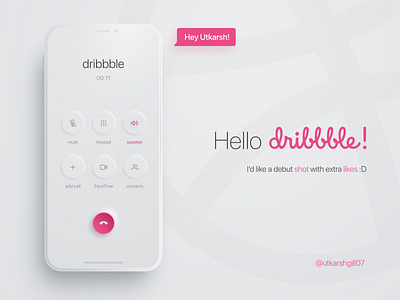 Hello Dribbble! hello dribble minimal neumorphism softui uidesign uiux