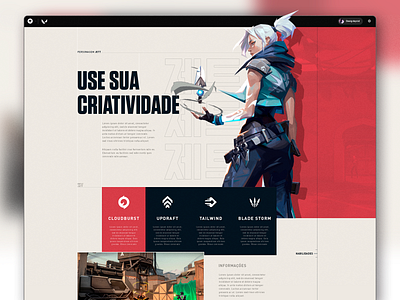 Valorant - Agent concept page esports gaming interface league of legends minimal minimalist page riot ui ui design uiux ux ux ui uxdesign valorant vector