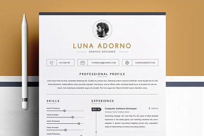 Clean Resume Template / Professional CV Design Template clean resume creative resume curriculum vitae cv template minimal resume modern modern resume professional resume resume template template