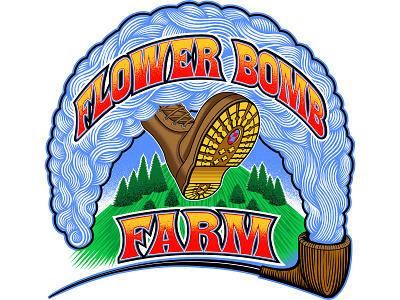Flower Bomb Farm 420 boots branding cannabis grateful illustration logo logo design seeds smoke vector vector art
