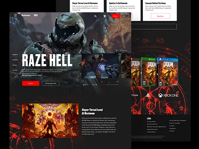 DOOM eternal Redesign black dailyui dailyux design digital doom red redesign concept ui ux videogame web web design webdesign