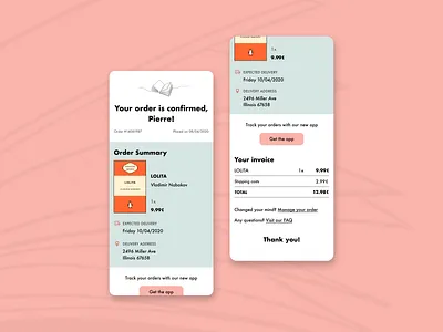 Email receipt // DailyUI 017 app ui confirmation emai dailyui dailyui 017 email design email receipt order summary