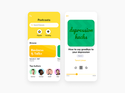 Podcast App app clean ios minimal mobile podcast ui user interface
