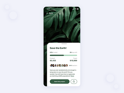 Daily UI #032 - Crowdfunding Campaign app concept crowd funding crowdfund crowdfunding crowdfunding campaign daily 100 challenge dailychallenge dailyui design e comerce e commerce app e commerce shop interface ios iosapp ui uidesign ux