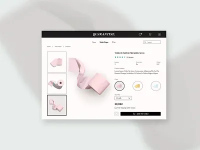 E-commerce website // Quarantine // DailyUI 012 coronavirus dailyui dailyui 012 e commerce e commerce design e commerce shop luxury premium product page quarantine