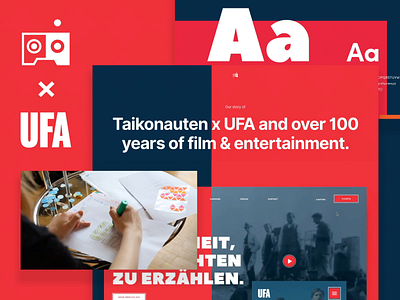 UFA.de - a Behance case of uniting a century of film & TV legacy animation branding case case study design prototype taikonauten typography ufa ui ux website