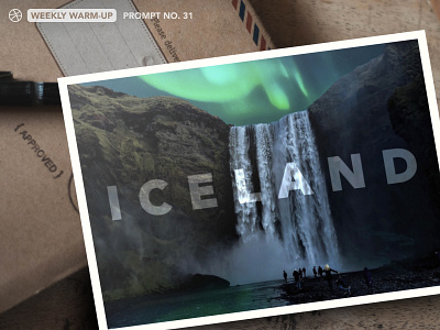 First Shot! - Weekly Warm-up - Iceland Postcard Design dribbbleweeklywarmup figma figmadesign postcard