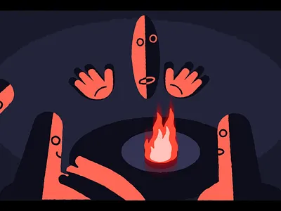 campfire Spirits 2d animation 2d character animation branding designer for hire logo motion design motiongraphics ui vector visual development