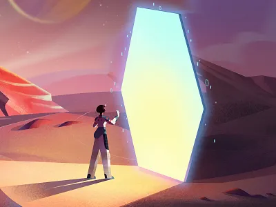 Step into the future - Museum of the future animation astronaut design dubai future ilustration landscape light mars museum photoshop portal