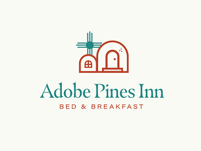 Adobe Pines Inn Bed and Breakfast Logo 100 day project bed and breakfast daily hospitality identity design logo design new mexico taos