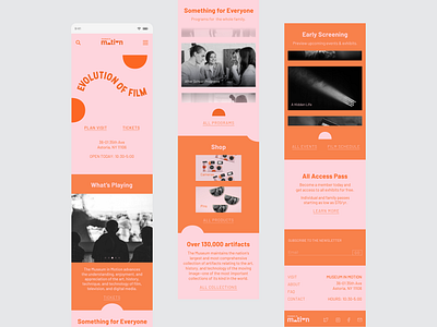 Mobile Web Design: Museum of Moving Image design flat minimal mobile ui mobile web mobile website design ui ux