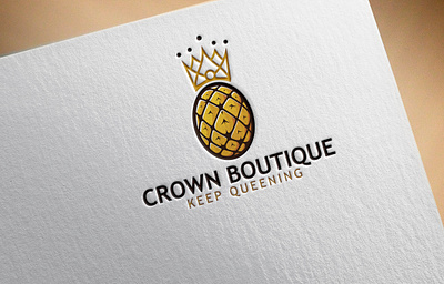 Pineapple king brand crown design flat icon illustration king logo logodesign logotype minimal pineapple versatile