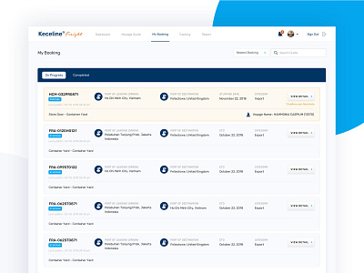 Freight Shipping Dashboard app booking dashboard freight logistic shipment shipping ui ux web app web application website