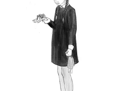 Addams Family - Wednesday addams addams family character costume illustration illustrator line art penwork portrait wednesday