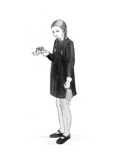 Addams Family - Wednesday addams addams family character costume illustration illustrator line art penwork portrait wednesday