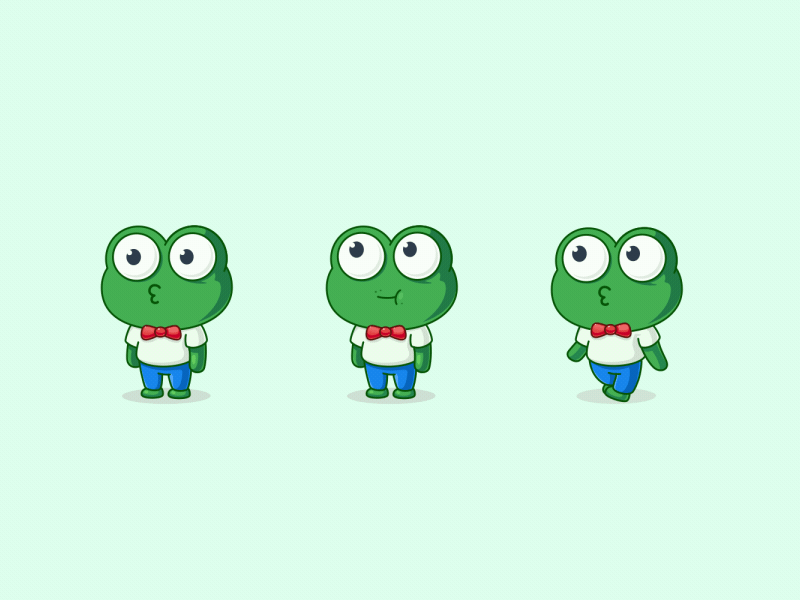 Game Character Design ae cartoon character eating flat frog game game design joystick joysticksnsliders laughing move music run stand stroke wa walking