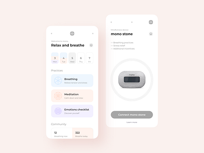 Mobile App Concept — Mindfulness App app application awareness design interface device meditation product design ui user experience user inteface ux