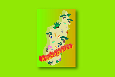 to madagascar design dribbbleweeklywarmup. graphic illustration illustrator postcard design weekly warm up