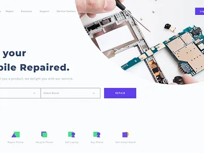 Phone Repair and Swap hero hero banner interface design landing design landing page landing page design landingpage phone phone case phones product design repair swap user interface