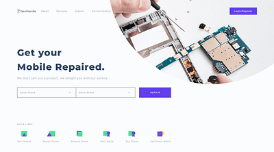 Phone Repair and Swap hero hero banner interface design landing design landing page landing page design landingpage phone phone case phones product design repair swap user interface